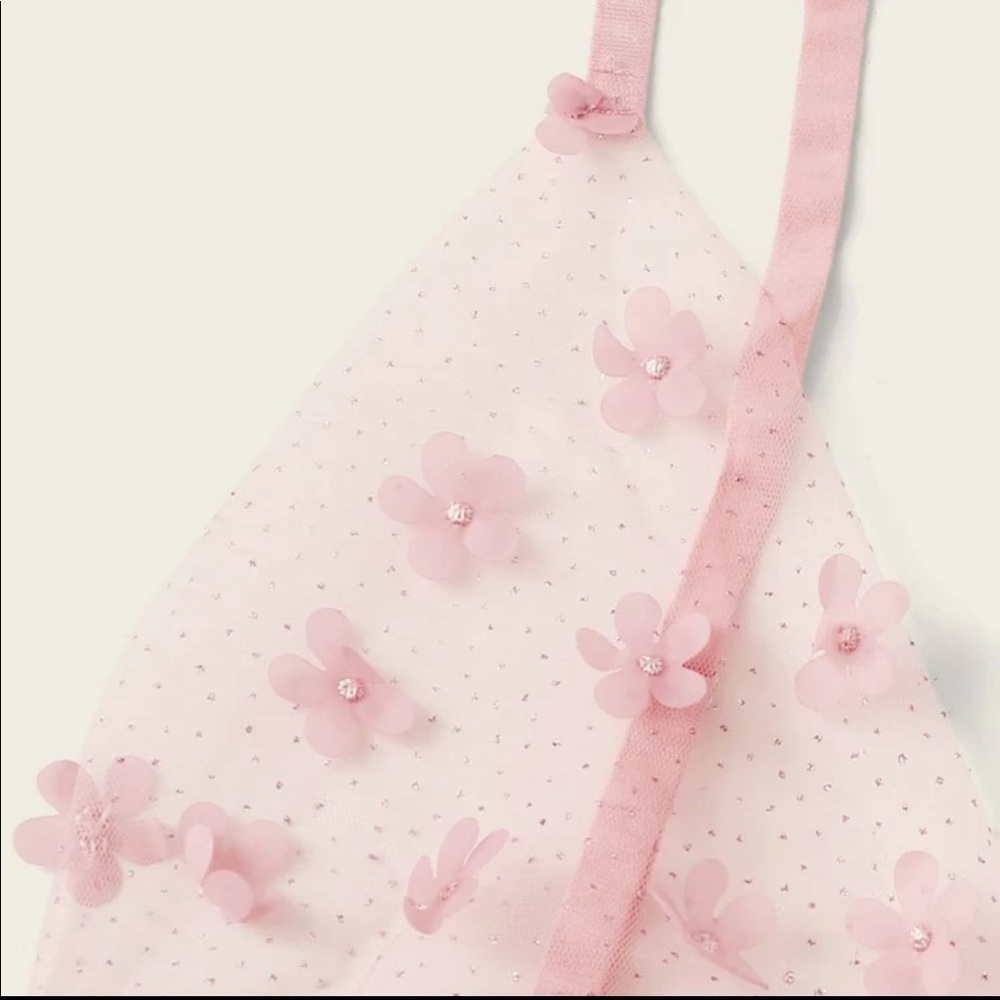 NWT Shein: Beautiful Embroidered Pink Flower Lingere - Picture 7 of 10